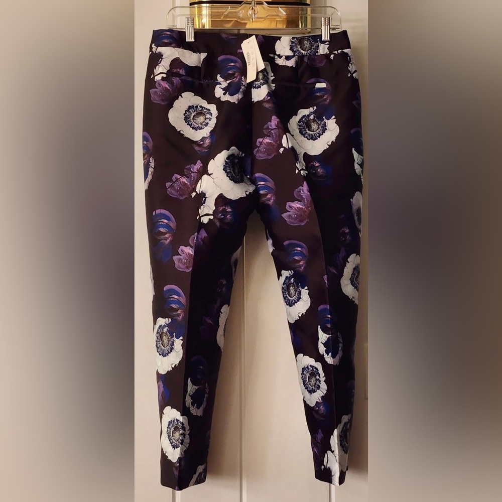 J.Crew Purple and Black Patio Violet Poppy Dress Pants